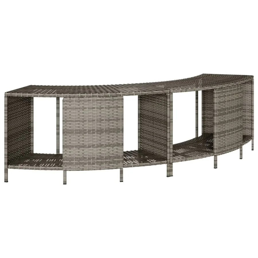 2er-Set vidaXL Outdoor-Regale für Whirlpool aus Poly Rattan in Grau, B/T/H: 45 x 45 x 55 cm - Bild 2
