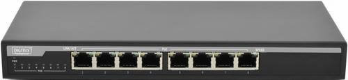 Digitus DN-95340 Netzwerk Switch mit 8 Ports, 1 GBit/s und PoE-Funktion, Schwarz - Bild 1