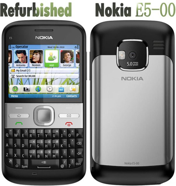 Generalüberholtes Nokia E5-00 Mobiltelefon in Schwarz mit 1 SIM-Karte, 1 Akku und 1 Ladegerät - Bild 1