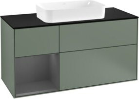 V&B Waschtischunterschrank Finion in Olivenmatt lackiert, Breite: 120 cm, Tiefe: 50,1 cm, Höhe: 50,1 cm - Bild 1