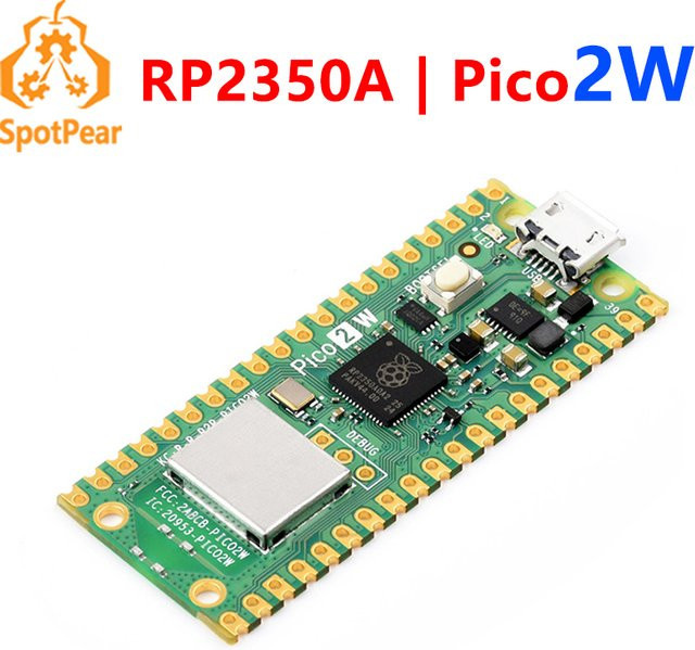 Raspberry Pi Pico 2 W Mikrocontroller mit RP2350, ARM Cortex-M33 und RISC-V, Wi-Fi und Bluetooth 5.2, Grün - Bild 1