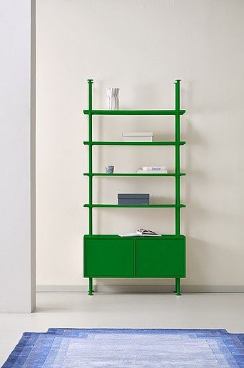 Jotex KIPP Regal in Grün mit Rückwand aus MDF und Metall, H x B x T: 210 x 100 x 35 cm - Bild 1