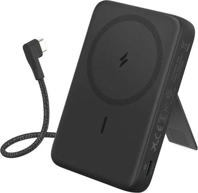 Anker Zolo Powerbank mit 10.000mAh und integrierten 2 x USB-C Kabel in Schwarz - Bild 1