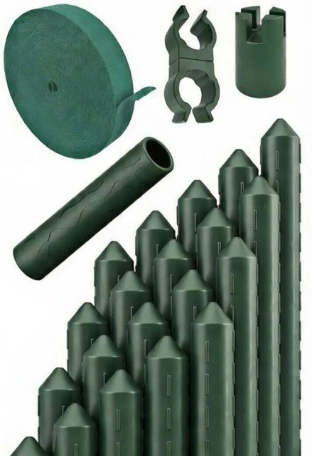 TTL GARDEN Rankstäbe 20er Set Grün, Kunststoffbeschichtet mit Stahlkern, Höhe: 180 cm, Durchmesser: 16 mm, Rankhilfe für Garten, Hochbeet und Gewächshaus - Bild 1