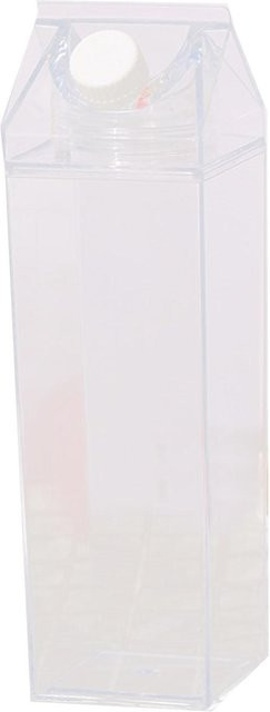 CosyHome Wasserflasche in Milchkarton-Design aus transparentem PP-Kunststoff mit Schraubverschluss - Bild 1