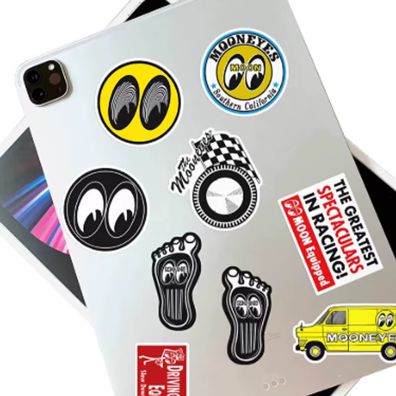 MOON Serie Retro-Aufkleber, 16 Stück wasserfeste Vinyl-Glanzaufkleber in Multicolour für Laptop, Koffer und Auto - Bild 4