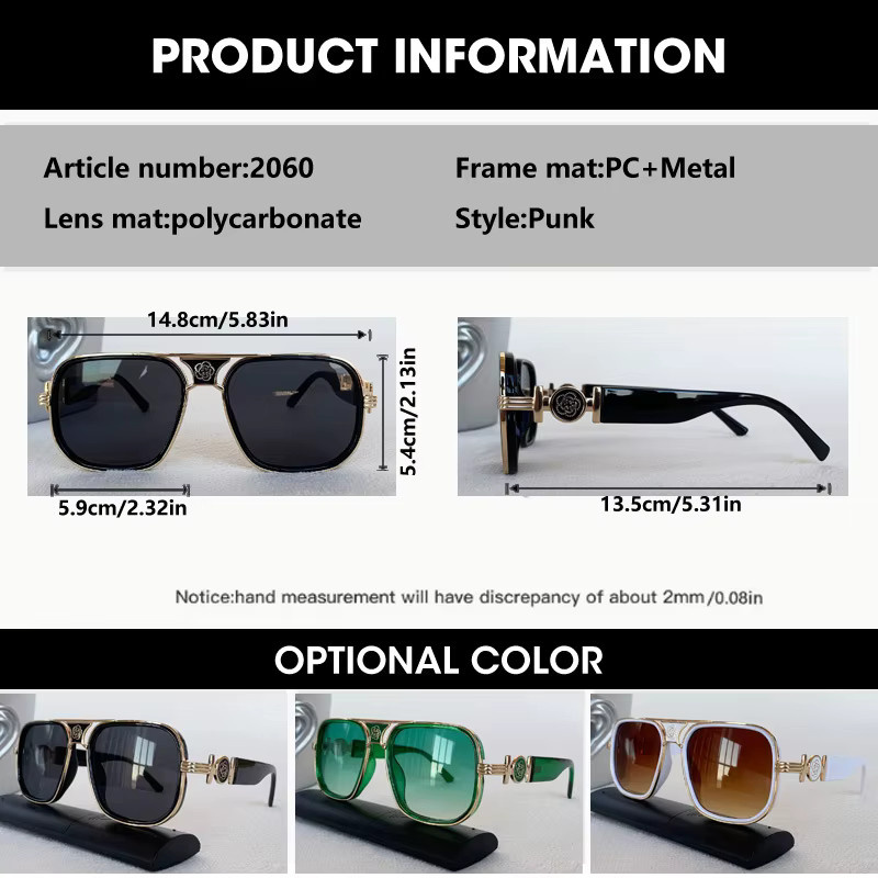 OCYCO Sonnenbrille, Metall, Vollrand, Square, Unisex - Bild 2