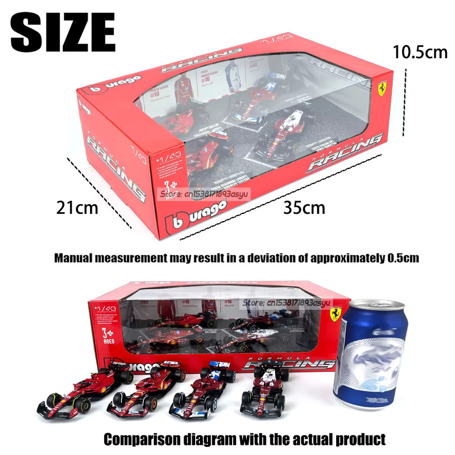 Bburago Ferrari 4-Fahrzeuge-Box, Legierungsautomodell-Druckguss, 1:43, Set / Bundle, ab 3 Jahre - Bild 4