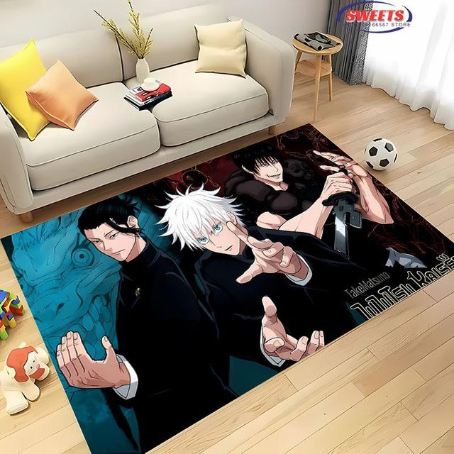 Karpetti Jujutsu Kaisen Gojo Satoru Teppich, rutschfeste und maschinenwaschbare Matte aus Polyester, Mehrfarbig, B/T: 60 x 40 cm - Bild 1
