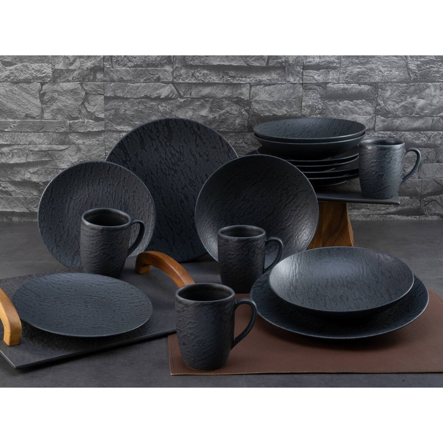 CreaTable Kombiservice Schiefer Schwarz aus Steinzeug, 16-teilig - Bild 4