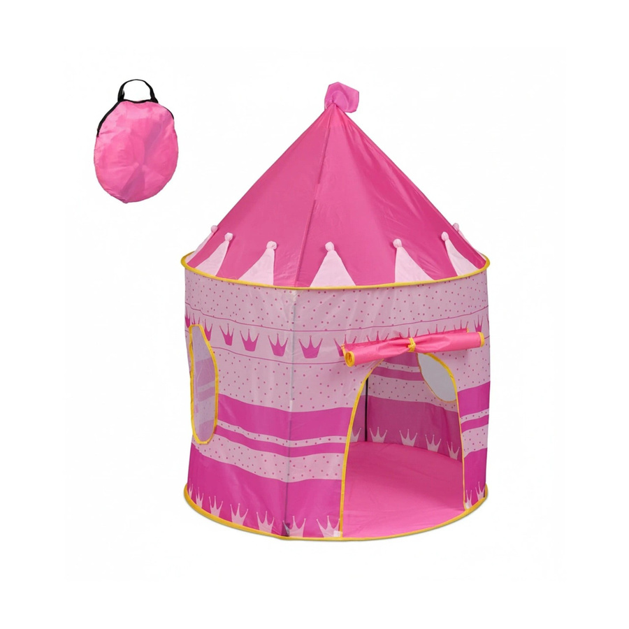 Relaxdays Spielzelt Schloss Prinzessin mit Fenstern Rosa Pink Gelb - Bild 2