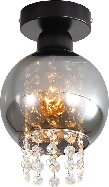 NETTLIFE Deckenleuchte aus Metall und Glas in Schwarz mit Kristall-Elementen für Wohnzimmer, Küche oder Schlafzimmer - Bild 1