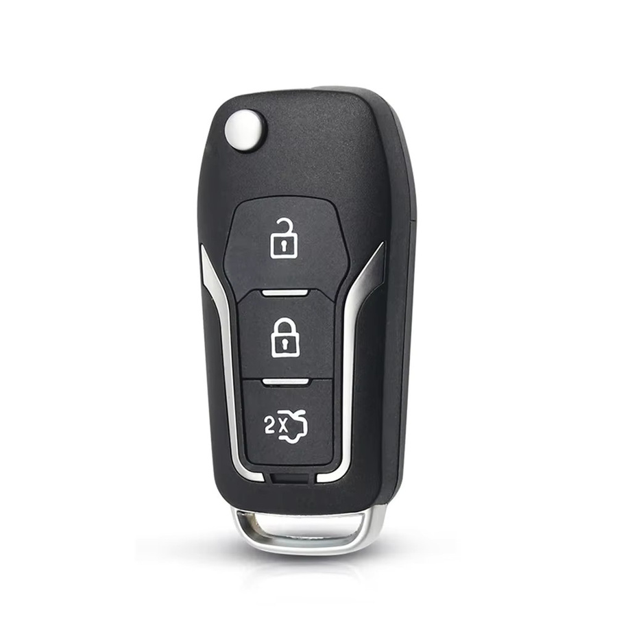 KEYYOU Modifizierte Flip Klapp Fernbedienung Auto Schlüssel Shell für Ford Focus 2 3 Mondeo Fiesta Galaxy C-MAX in Schwarz - Bild 3