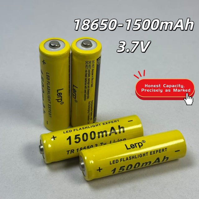 Lerp 18650 Li-Ionen-Akku mit Button-Top, 1500mAh, Gelb - Bild 1