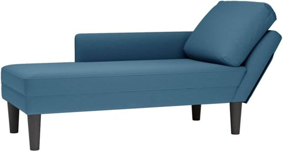 Vidaxl Chaiselongue mit Kissen und rechter Armlehne in Blau Samt, klassisch und modern - Bild 1