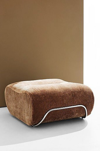 Archie Hocker Pastill in Braun und Silber im Retro-Design mit Polsterung und Holzdetails - Bild 1