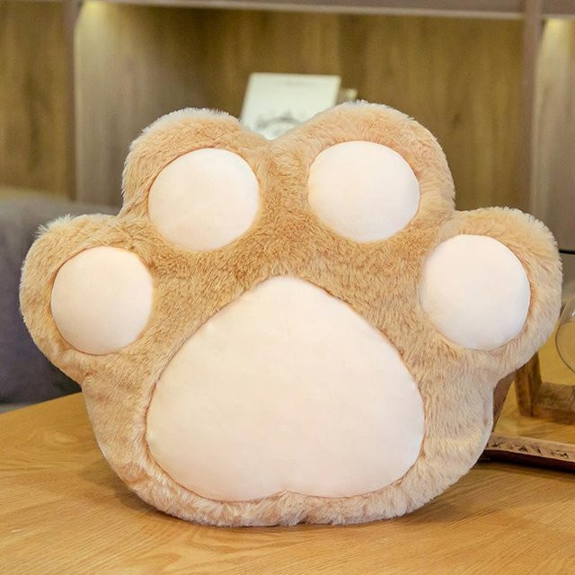 Binchi Fitness Plüsch-Pfotenkissen als Tier-Sitzkissen in Beige - Bild 1