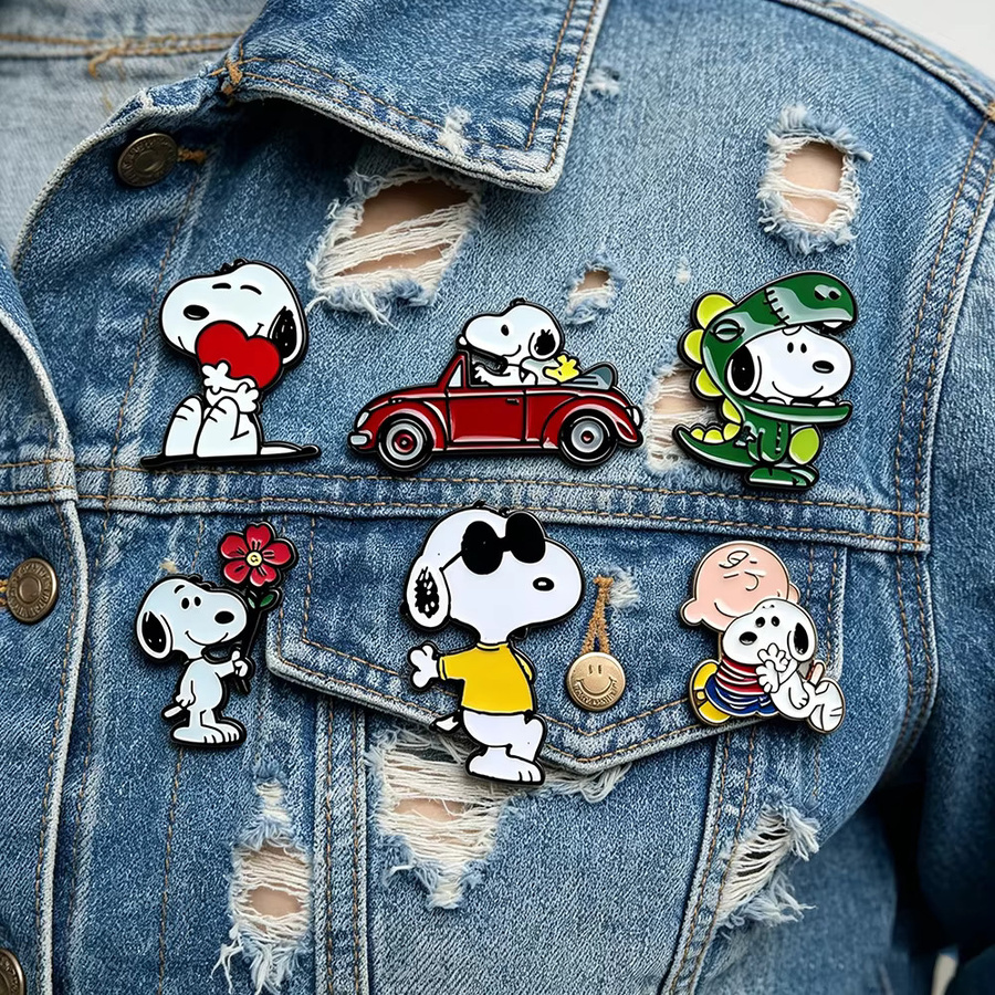Bandai Broschen-Set Snoopy, Emaille-Pins, Kinder, Bunt - Bild 5