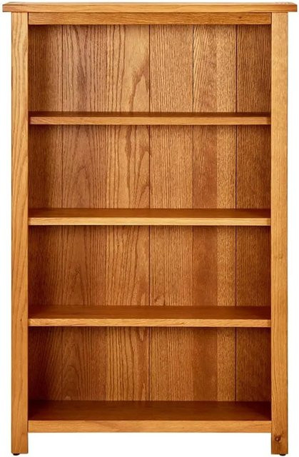 vidaXL Bücherregal aus Massivholz in Eiche Optik mit 4 Fächern, B/T/H: 70 x 22 x 110 cm - Bild 1