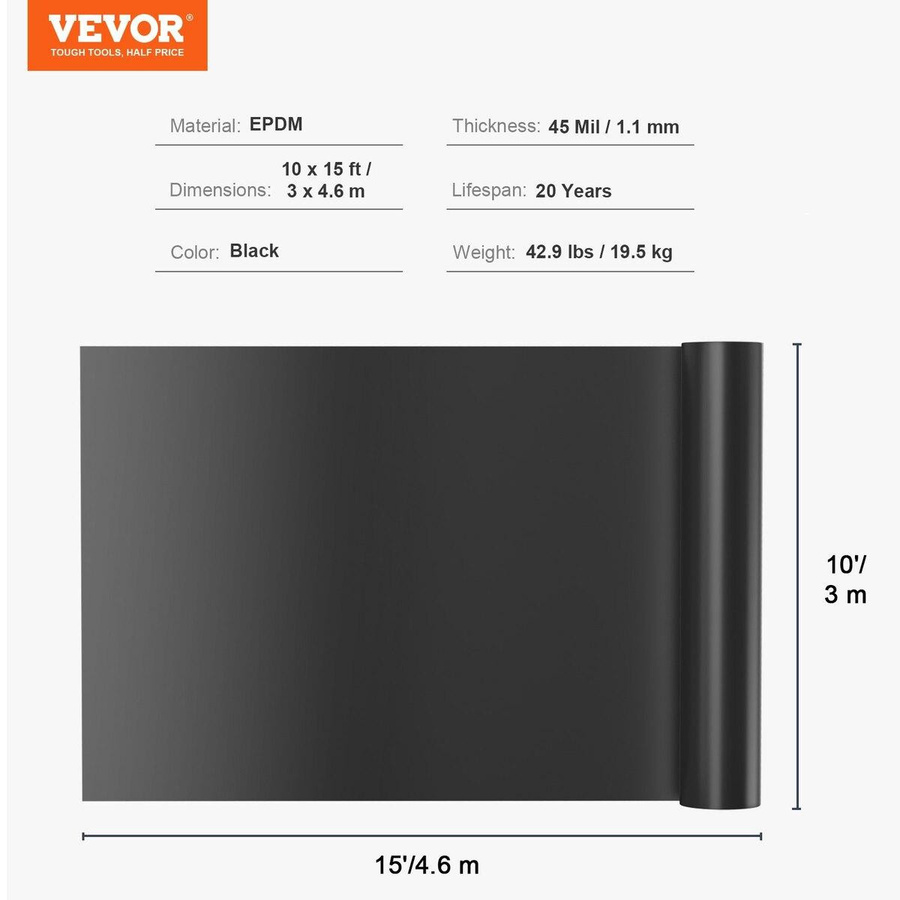 Buying Solutions, MB EPDM Teichfolie Schwarz, B: 305 cm, T: 457 cm, 1,14 mm Dicke - Bild 5