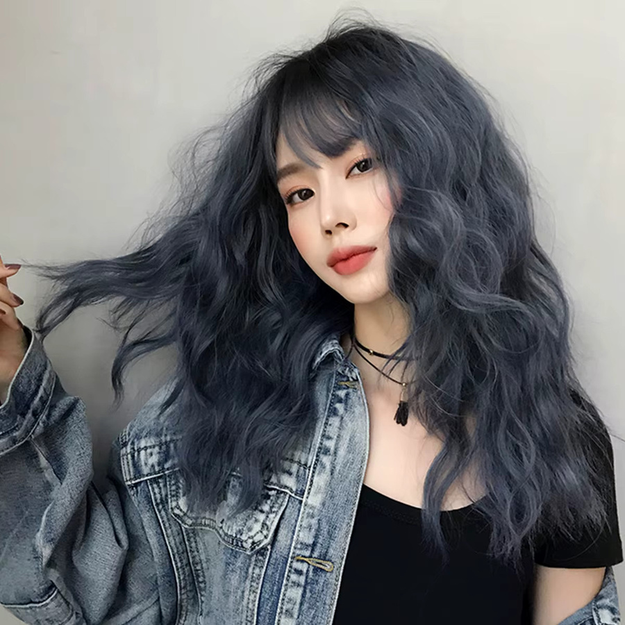 7JHH WIGS Wasserwellen-Perücke, Blau, Synthetisch, Damen - Bild 3