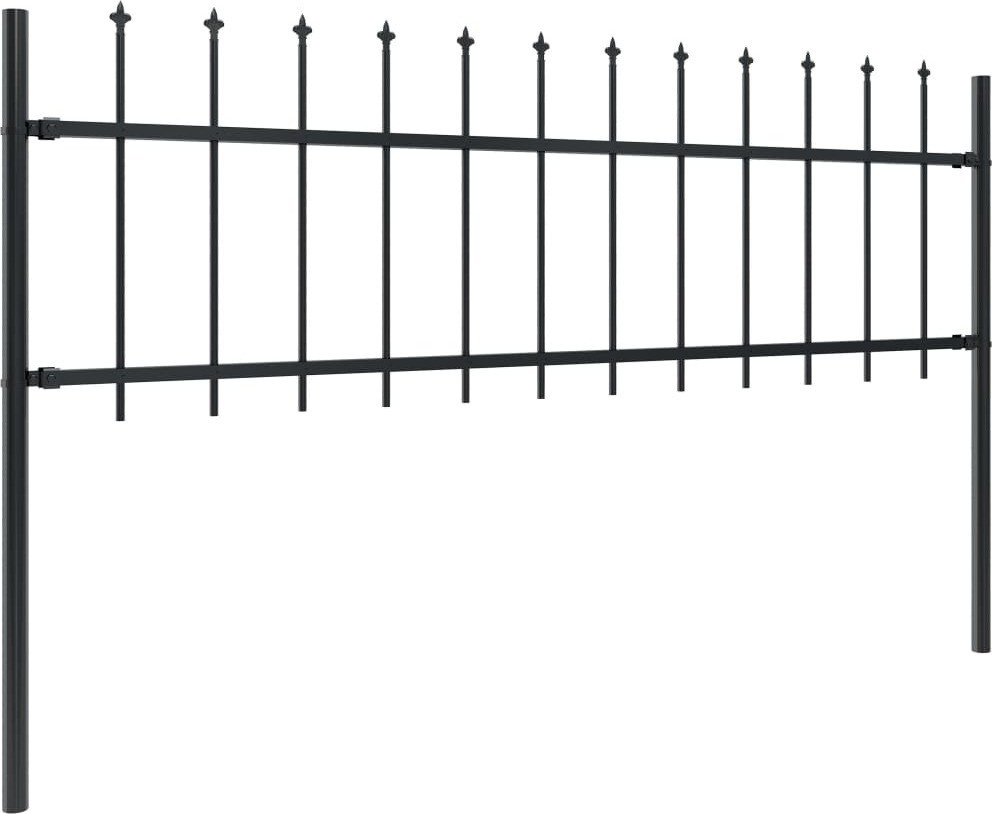 vidaXL Gartenzaun Woerden mit Speerspitze aus Stahl, Schwarz, H x B: 170 x 60 cm - Bild 1