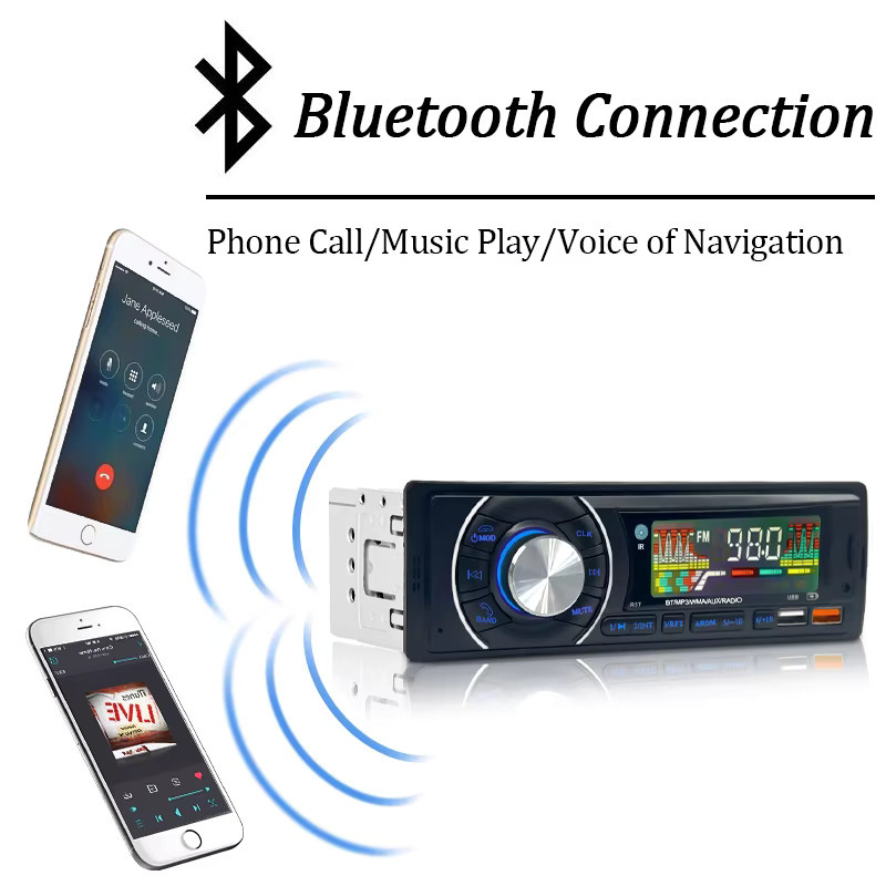 HIPPCRON Autoradio 1DIN mit Bluetooth, FM Empfänger, MP3 Player und Dual USB, AUX sowie TF Karte, Schwarz - Bild 3
