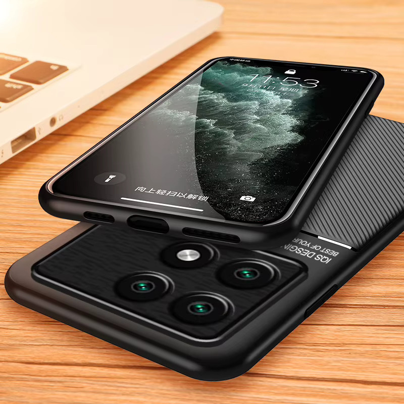 Clucy Magnetische Schutzhülle mit Ledertextur für Mi POCO X6, X7 Pro, F6 Pro und M6 Pro in Schwarz oder Rot - Bild 2