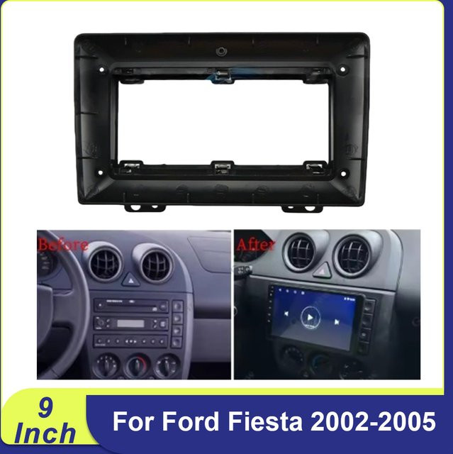 Android Auto Radio Fascia Rahmen Upgrade Dash Panel Kit für Ford Fiesta 2002-2005, Schwarz - Bild 1