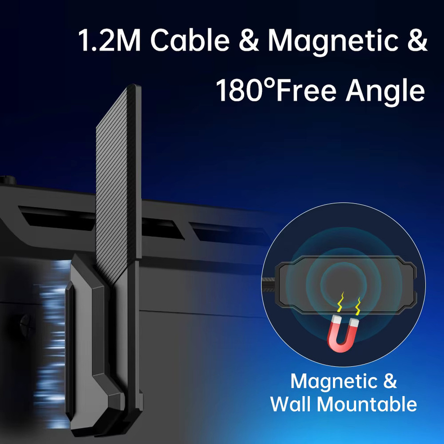 Fenvi Externe faltbare WiFi 6E WLAN-Antenne Tri-Band 2.4G/5G/6G mit 12dBi Magnetischem Hochleistungs-Signalempfänger für PCIE-Adapter, Schwarz - Bild 2