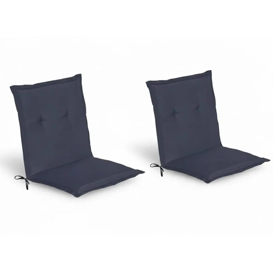 Beautissu 2er Set Niedriglehner Auflage Loft Dunkelblau B/T/H: 100 x 50 x 6 cm - Bild 2