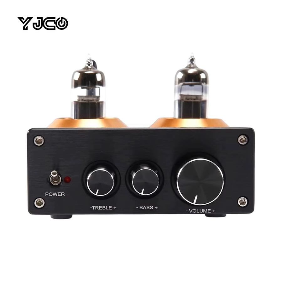 YJCO 6J5 Vakuumröhren-Vorverstärker QCC3034 mit Bluetooth 5.1 AptX HD 24Bit 48KHz HiFi Stereo RCA Klangregelung in Schwarz oder Silber - Bild 2