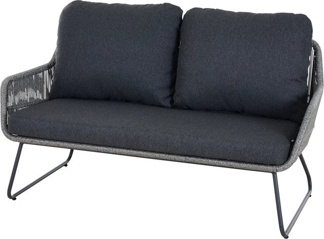 Siena Garden 2-er Loungesofa Kansas mit Polstern in Grau, B/T/H: 145 x 73,5 x 76 cm - Bild 1