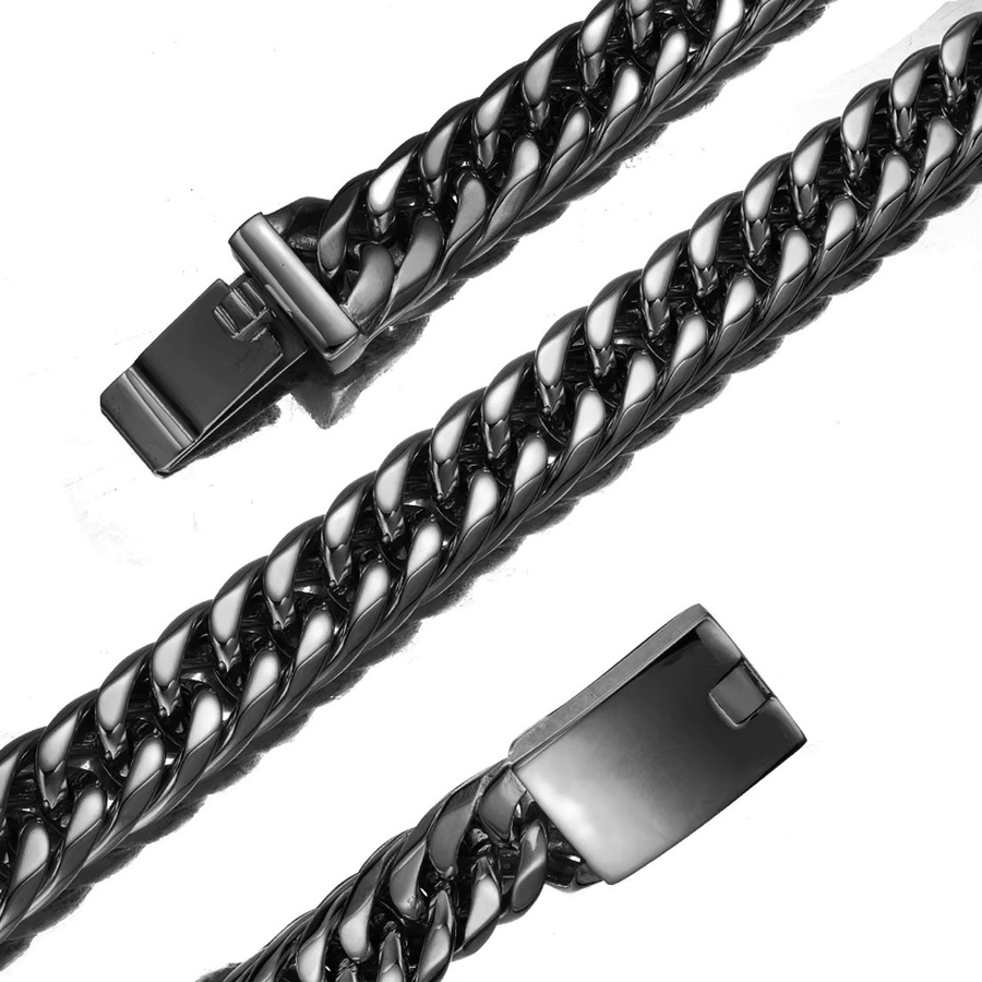 Panzerkette Edelstahl, Schwarz, 13mm/16mm, Unisex - Bild 4