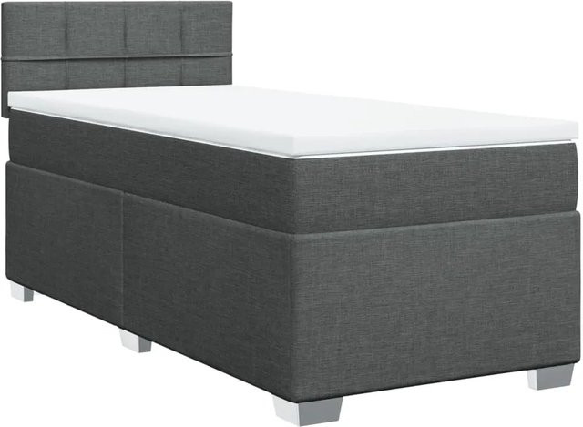 vidaXL Boxspringbett mit Matratze Dunkelgrau B/T/H: 100 x 200 x 100,5 cm - Bild 1