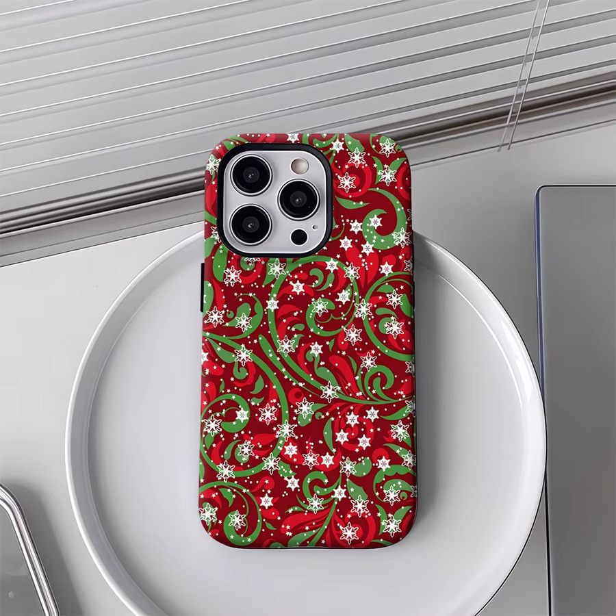 Handyhülle Festliche Schneeflockenwirbel für Apple iPhone 17 16 15 14 13 12 11 Pro Max Plus mit doppelschichtiger Rückseite in Multicolour - Bild 4