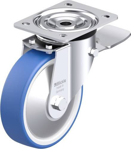 Blickle L-POTHs 160K-ST-FA Stahlblech-Lenkrolle in Blau mit 160 mm Rad-Durchmesser und 400 kg Tragfähigkeit - Bild 1