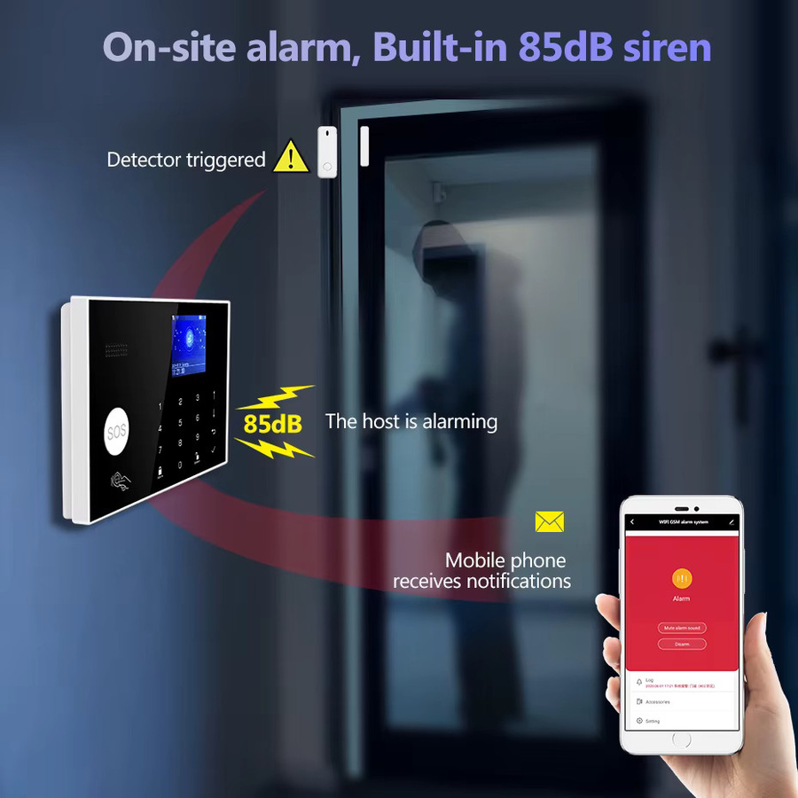 KERUI G30 WIFI GSM Alarm Host mit Temperatur- und Luftfeuchtigkeitsanzeige und Smart Life APP-Steuerung als DIY Sicherheitskit für dein Zuhause - Bild 5