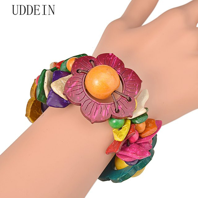 UDDEIN Armband, Blumen-Holz, Damen - Bild 1