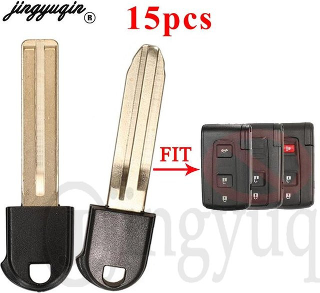 Jingyuqin 15er Set Auto-Notfallschlüssel mit Fernbedienung für Toyota Prius 2004 bis 2009, Ersatz-Schlüsselblätter TOY43 TOY48, Schwarz - Bild 1