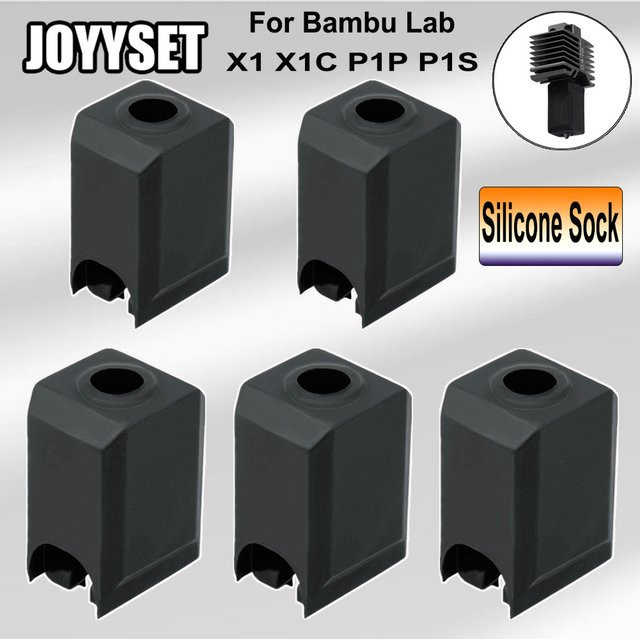 Bambu Lab Silikonsocken für Hotend Extruder Heizblock in Schwarz für X1, X1C, P1S und P1P - Bild 1