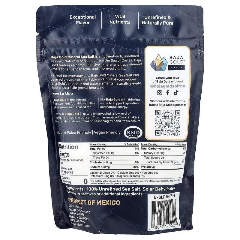 Baja Gold Mineralisches Meersalz Natürliche Körnung 454 g - Bild 2