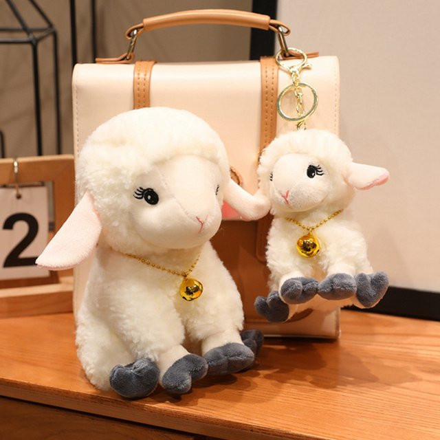 Bell Sheep Tier-Lamm-Rucksack-Anhänger, Plüschtiere, Weiß - Bild 1