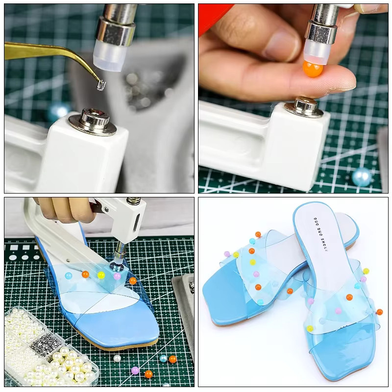 DUCRYSTAL Perlenfassung DIY Zubehör für Perlen-Nietenknöpfe zur Gestaltung von Hüten, Schuhen, Kleidung und Taschen - Bild 3
