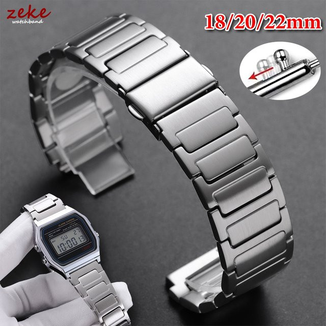 Uhrenarmband crazyband, Edelstahl, Silber, Schwarz, Unisex - Bild 1