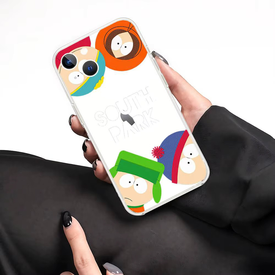 Mesuca Cartoon S-SouthS P-Park Handyhülle für iPhone 17 16 15 14 13 12 Pro Max Plus XR XS X Transparente Stoßfeste Silikonhülle - Bild 4