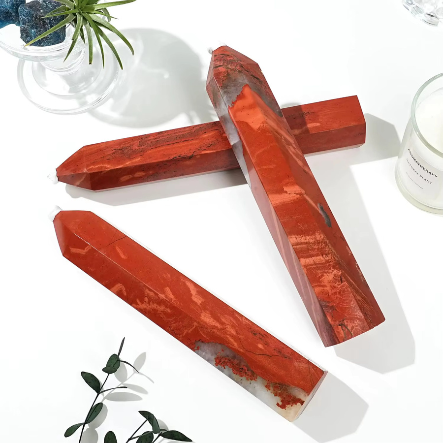 CrystalHola Roter Jaspis Turm als natürlicher Kristallobelisk zur Dekoration, Farbe: Rot, Höhe: 15,5 cm, Breite: 15,5 cm, Tiefe: 15,5 cm - Bild 3