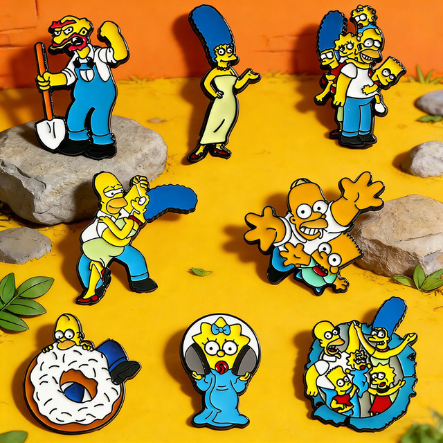 The Simpsons Broschen-Set, 8-teilig, Emaille, Bunt, Unisex - Bild 1