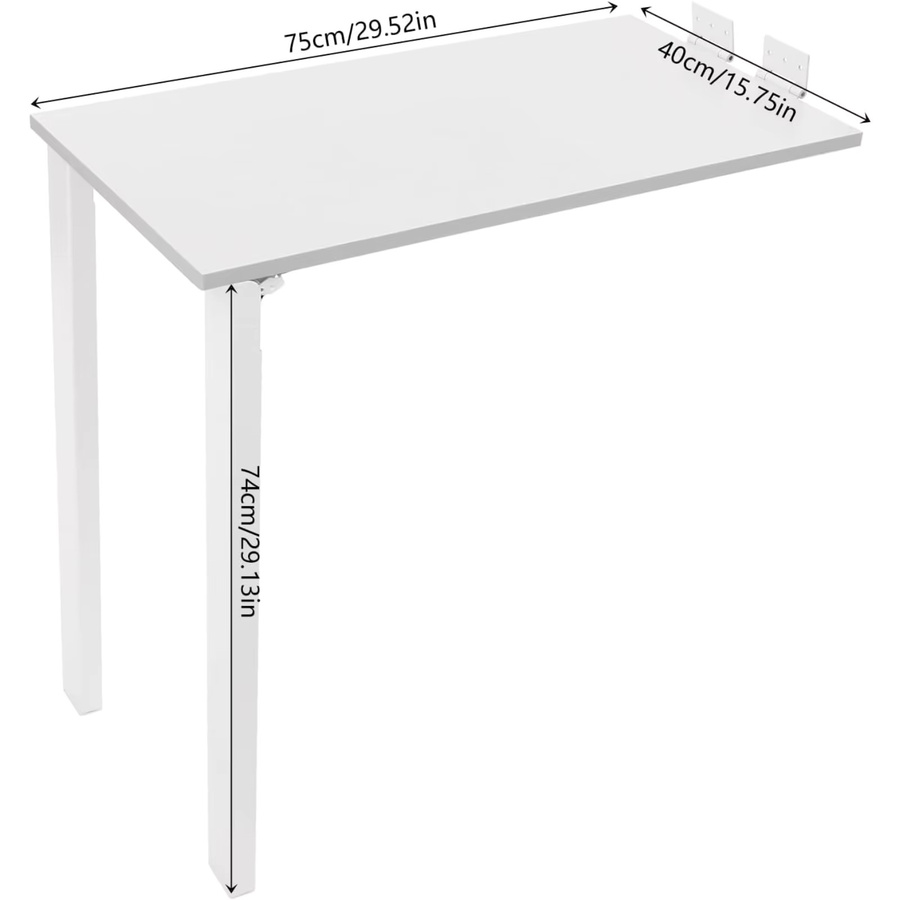 Platzsparender L-förmiger Wandklapptisch von Bymaocar in Weiß, schwebender Wandtisch für Esszimmer, Schlafzimmer, Wohnzimmer oder Arbeitszimmer - Bild 1