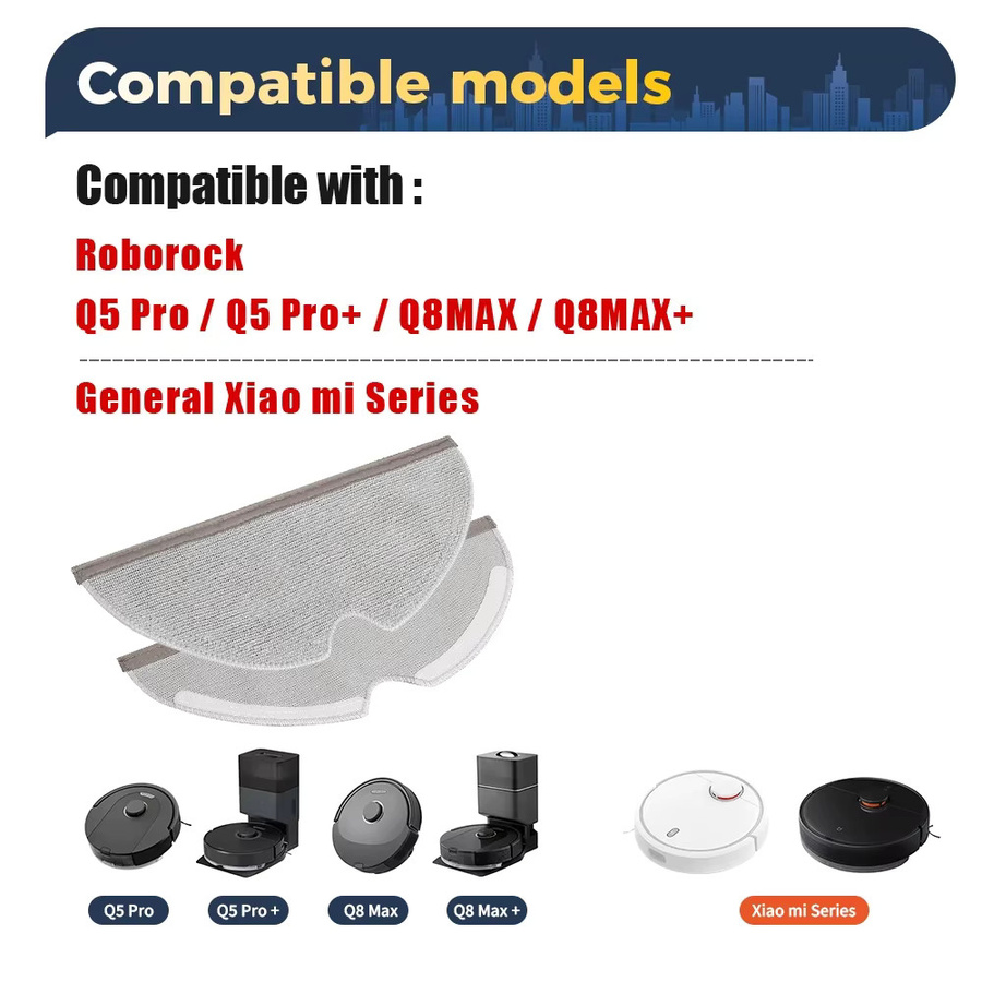 Roborock Ersatz-Mopptücher für Q5 Pro, Q5 Pro+ und Q8 Max, Q8 Max+ Staubsaugerzubehör, waschbare Wischpads - Bild 2